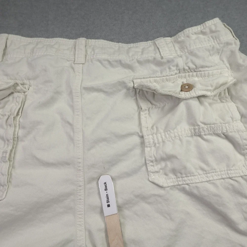 American Eagle Shorts Mens 42 Off-White Cargo Longer Length Cotton Utility